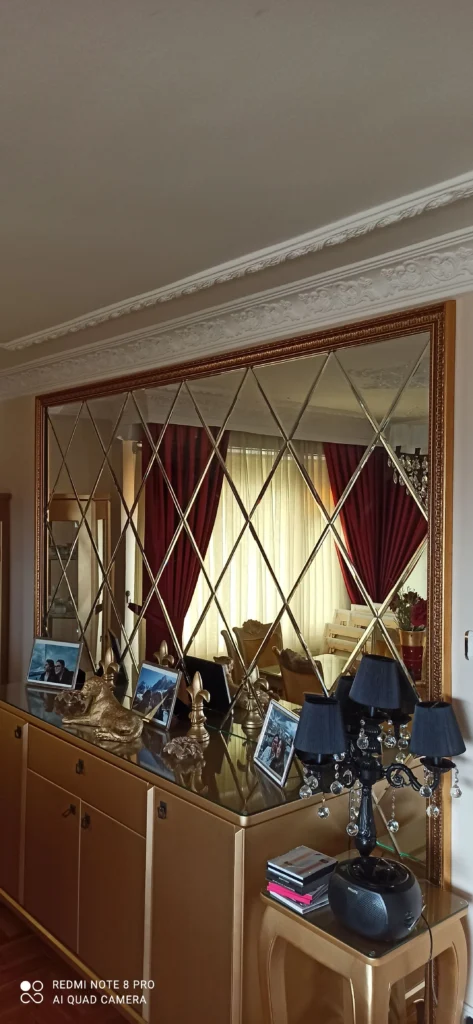 Sarıyer baklava ayna ve duvar ayna kaplama modelleri montajı - Garant Cam