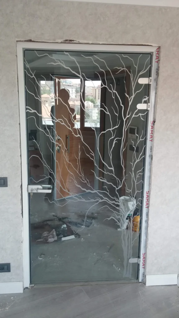 istanbul  desenli ofis cam kapı modelleri - Garant Cam