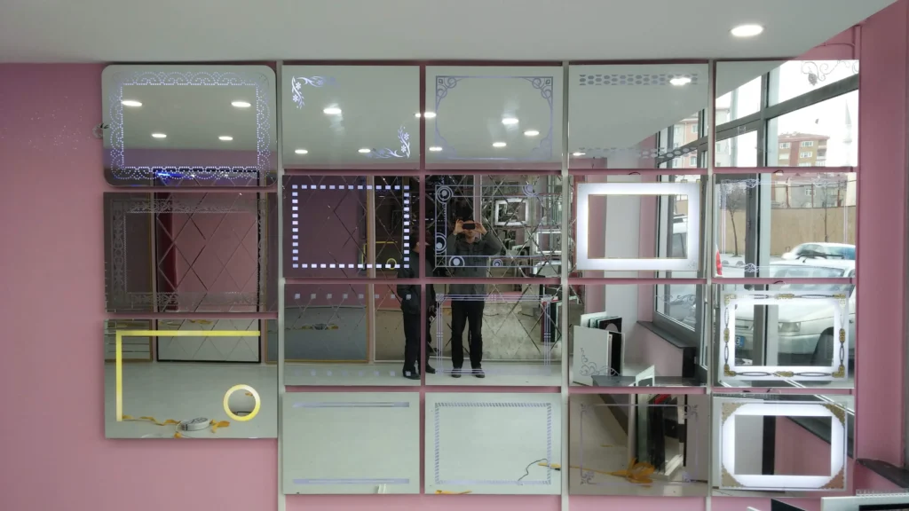 led kumlamali ayna banyo